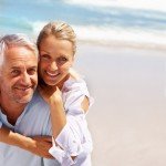 Couple spending a retirement holiday at the beach