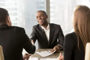 Man getting hired