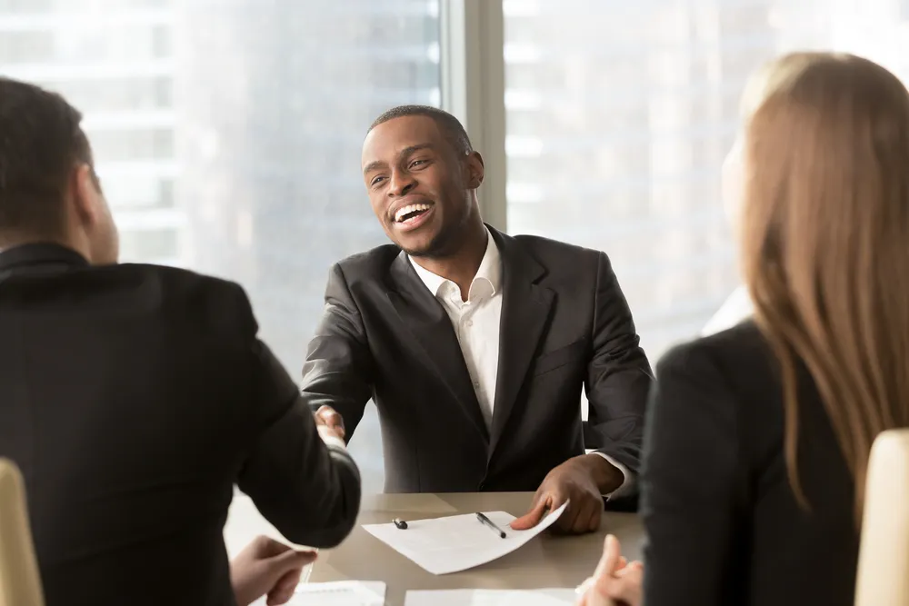 Man getting hired