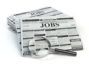 Job section of newspaper