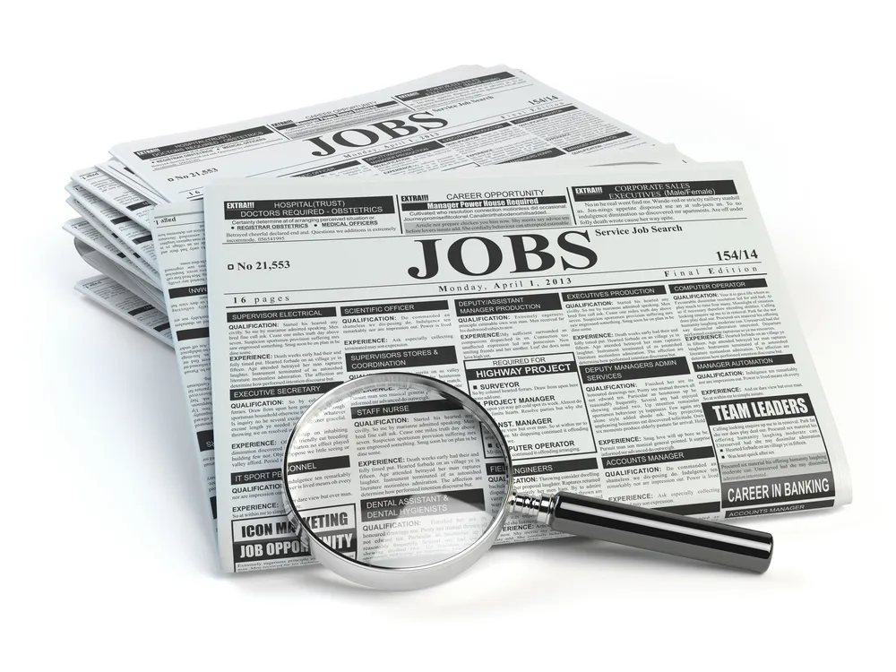 Job section of newspaper
