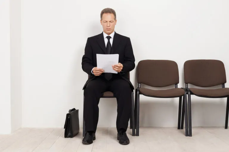 Man waiting for job interview