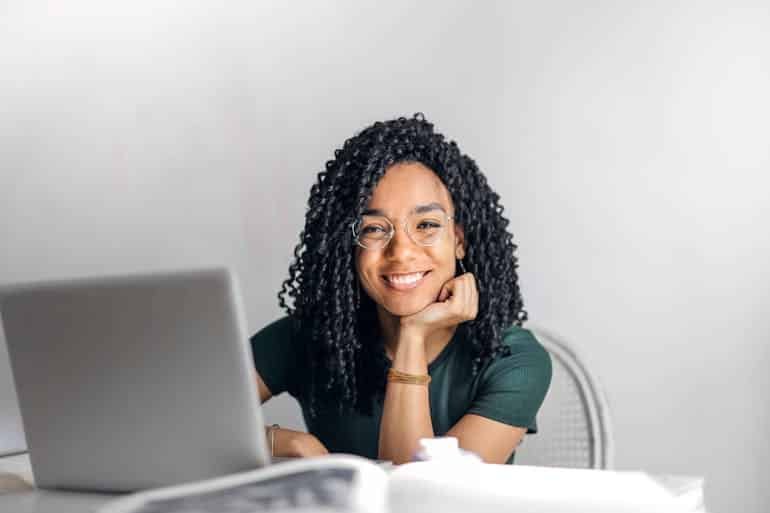 A woman thinking about accepting a job abroad.