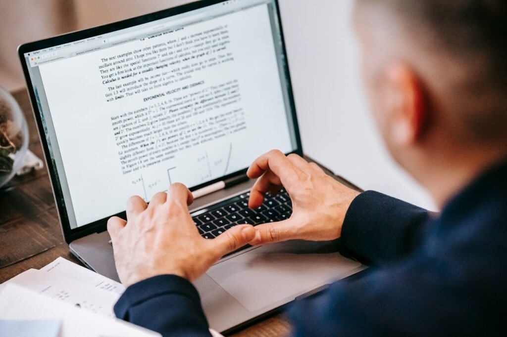 man working on a laptop