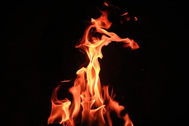 Fire in an open space