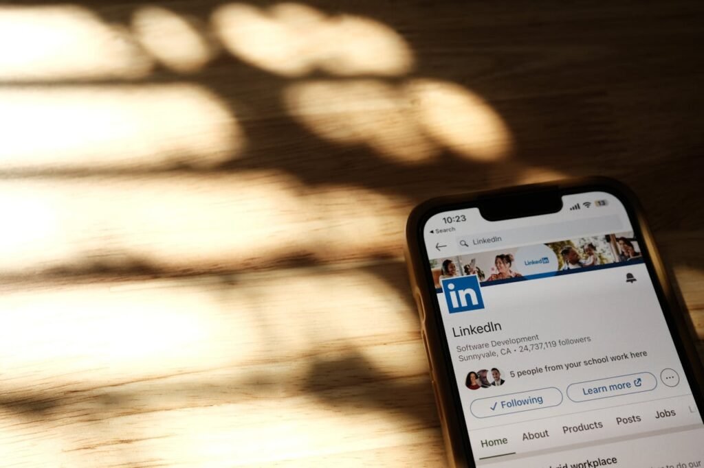 linkedin on a mobile phone